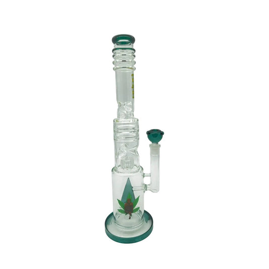 "Emerald Forest" Triple - Percolator Straight Tube Bong with Ice Catcher - Sinz's HempBABA